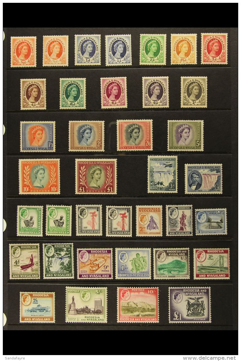 1954-1963 COMPLETE NEVER HINGED MINT A Complete Basic Run, SG 1/49, Plus 1954 &amp; 1959 &frac12;d &amp; 1d Coil... - Rhodesia & Nyasaland (1954-1963)