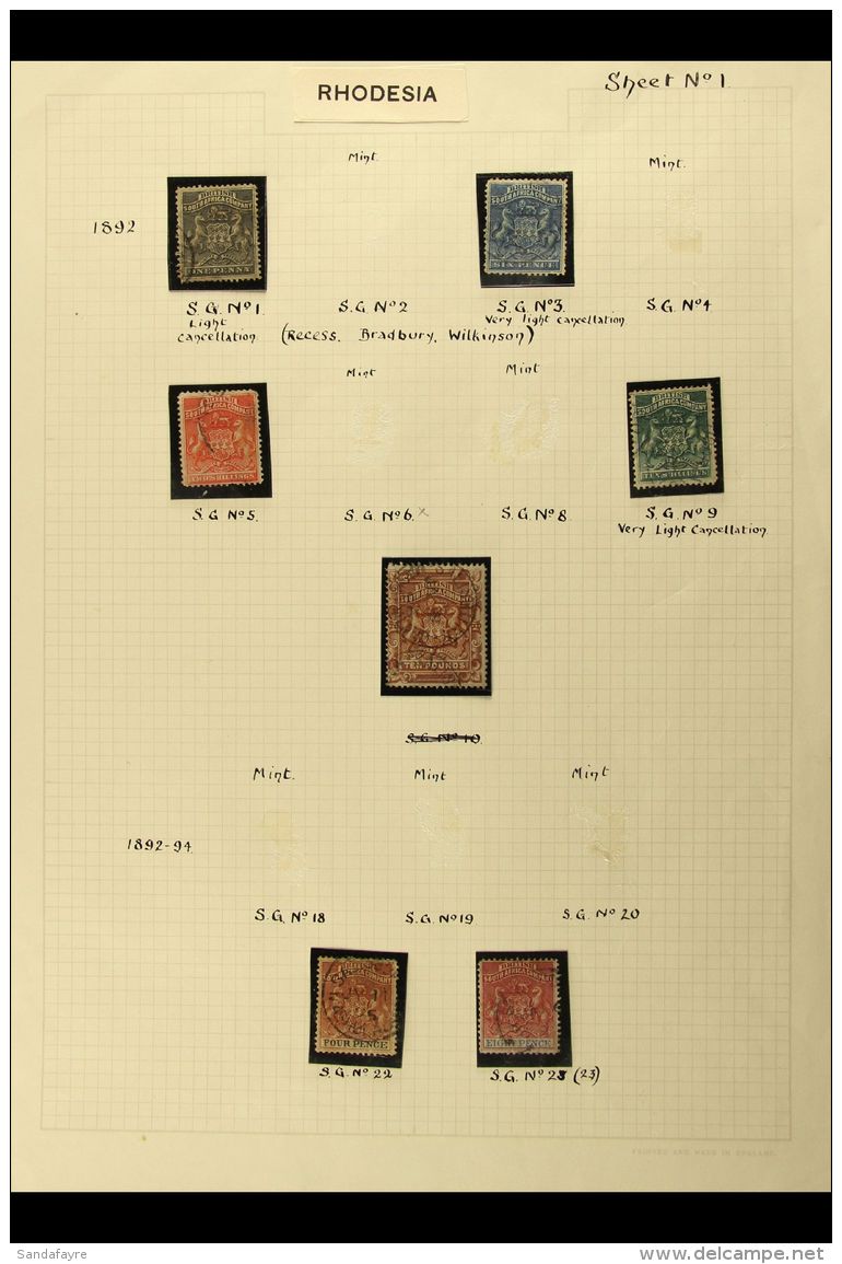 1892-1922 OLD USED COLLECTION On Leaves, Inc 1892-93 To 2s, Plus 10s Fiscal Pmk &amp; &pound;10 With Faked Cds's... - Altri & Non Classificati