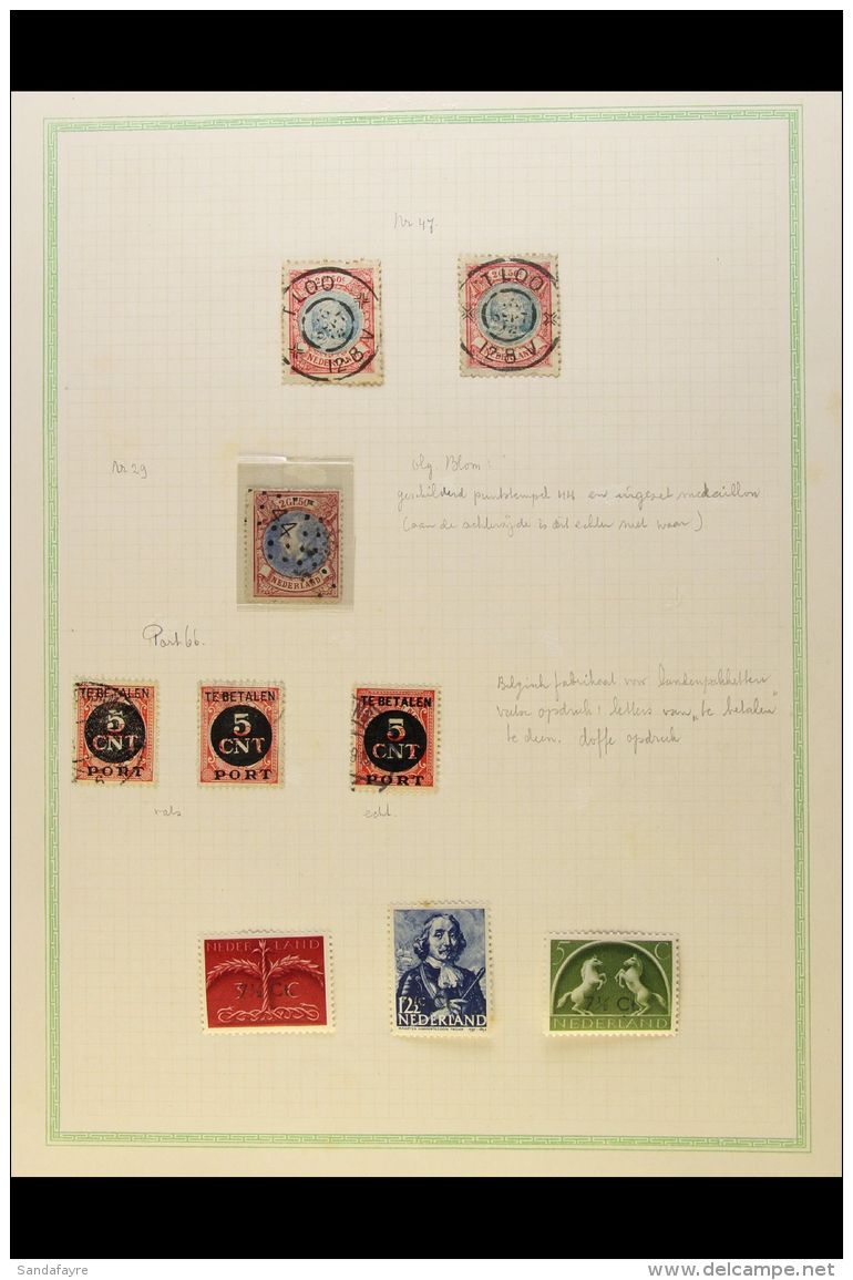 FORGERIES OF NETHERLANDS AND COLONIES Collection On Album Pages, Formed By The Noted Philatelist Jan Cleij, Mint... - Autres & Non Classés