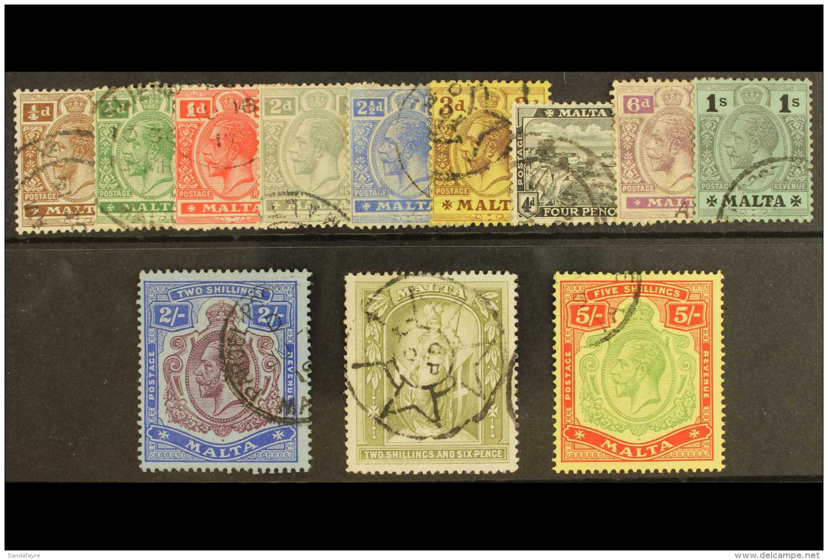 1914 - 21 Geo V Set To 5s Complete, Wmk MCA, SG 68/88, Very Fine Used. (12 Stamps) For More Images, Please Visit... - Malta (...-1964)