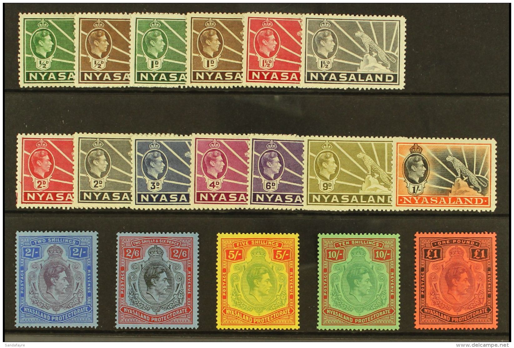 1938-44 Definitive Set, SG 130/43, Very Fine Mint (18 Stamps) For More Images, Please Visit... - Nyassaland (1907-1953)