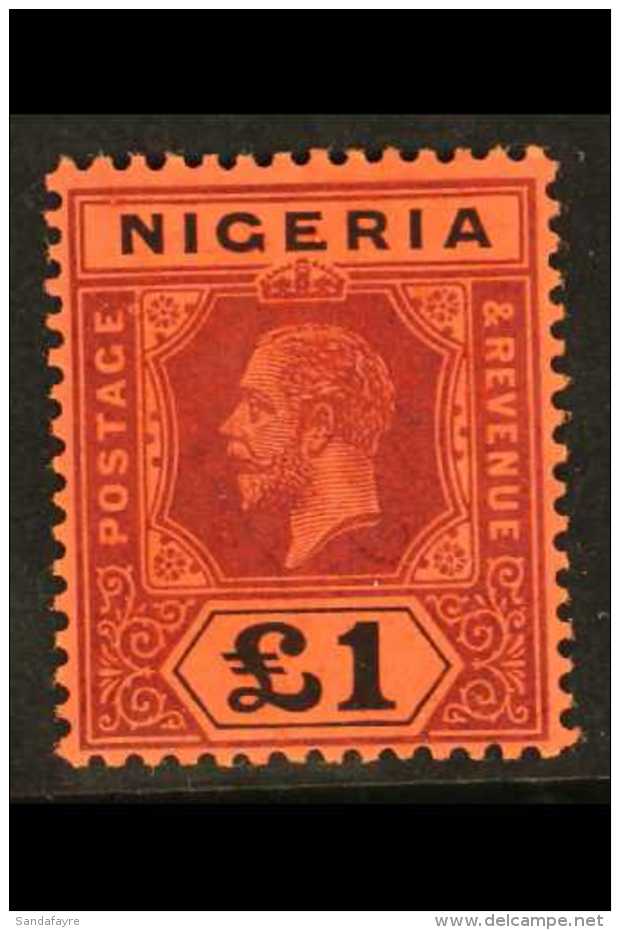 1917 &pound;1 Purple And Black / Red Die I, SG 12a, Never Hinged Mint. For More Images, Please Visit... - Nigeria (...-1960)