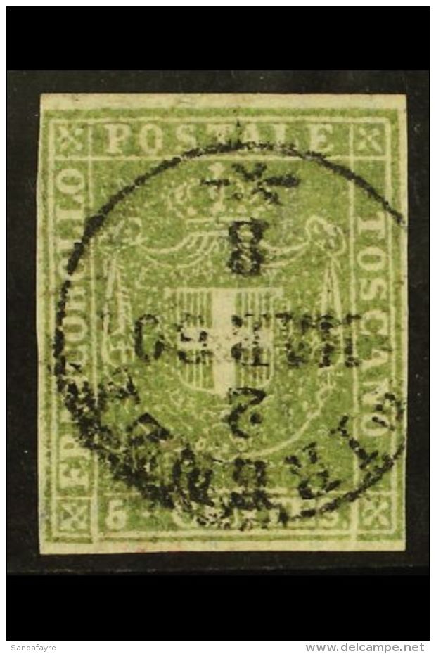 TUSCANY 1860 5c Olive Green, Sass 18a, Superb Used With Clear Margins All Round, Rich Even Colour And Neat Central... - Non Classés