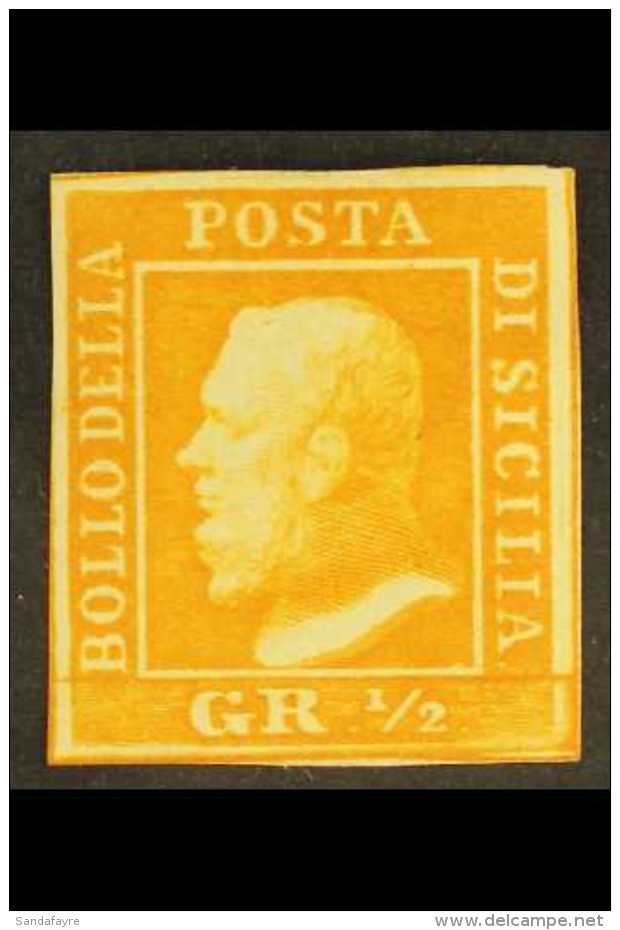 SICILY 1859 &frac12;gr Orange, Pl 2, Sass 2, Very Fine Mint Og. Lovely Stamp With Good Margins And Full Colour.... - Non Classés