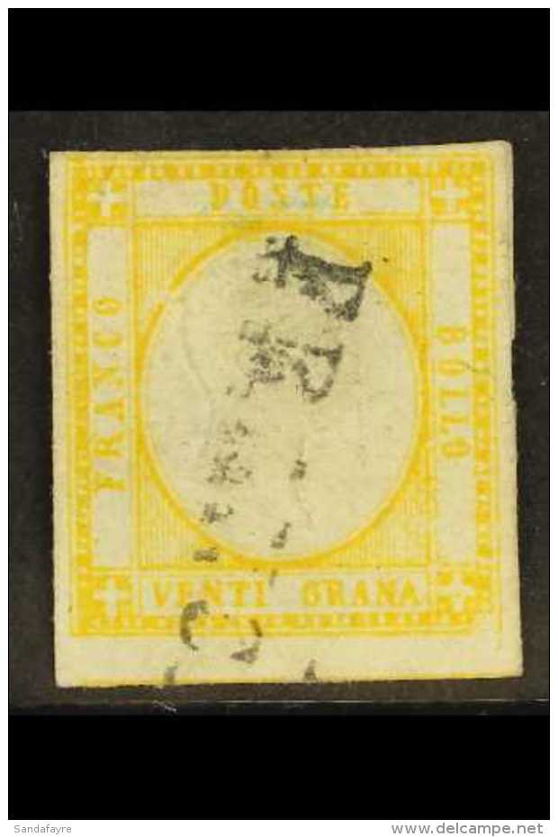 NEAPOLITAN PROVINCES 1861 20c Yellow, SG 19, Used, Four Margins, Just Clear At Top, Cat.&pound;3250. For More... - Non Classés