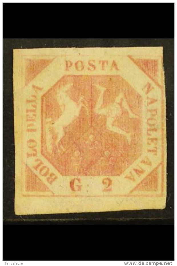 NAPLES 1858 2g Lake, Sassone 7, Fine Mint, Just Four Margins (large On Three Side But Very Close At Right), Fresh... - Non Classés