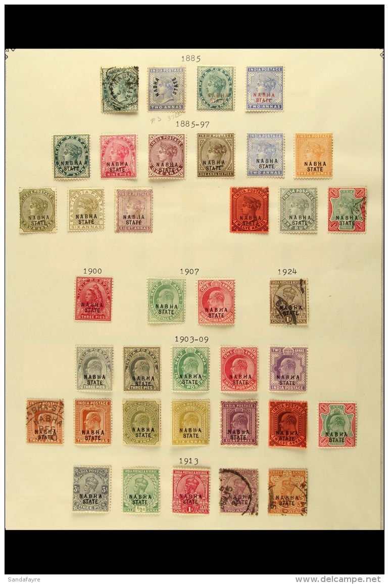 NABHA 1885 TO 1942 THE COLLECTION On Leaves, With Comprehensive Mint &amp; Used All Different Ranges Including The... - Other & Unclassified