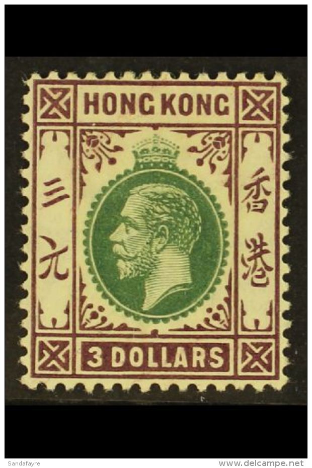 1912 $3 Green And Purple Geo V, SG 114, Extremely Fine Mint, Lightly Hinged With Full Original Colours. For More... - Autres & Non Classés
