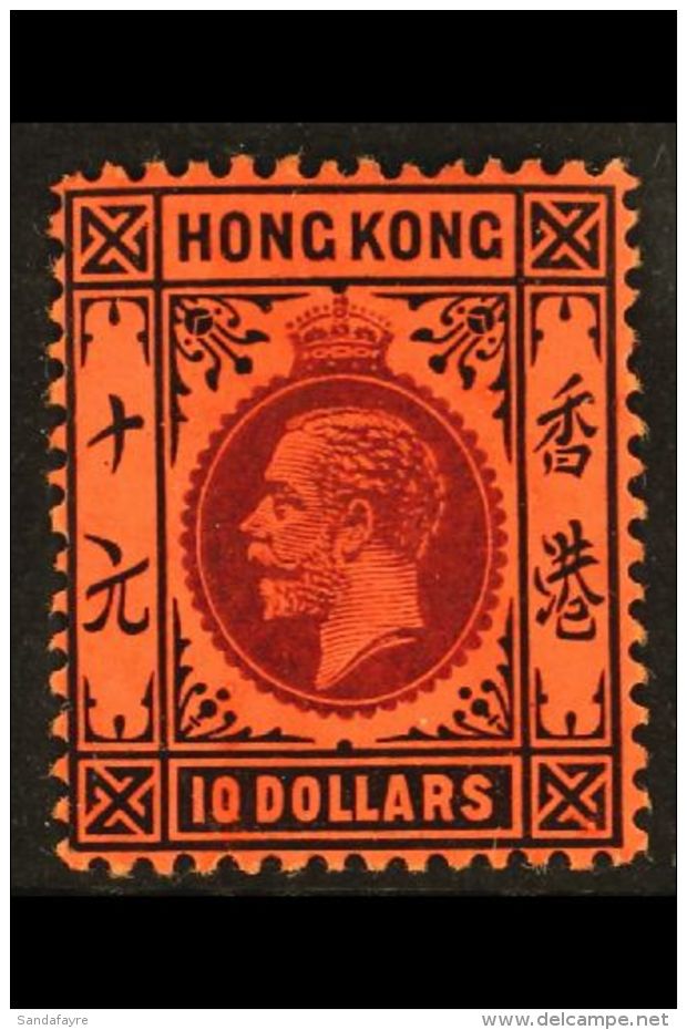 1912 $10 Purple And Black On Red Geo V, SG 116, Very Fine Mint With True Colours And Barely Hinged. For More... - Sonstige & Ohne Zuordnung