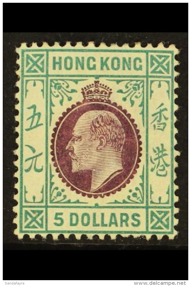 1904 $5 Purple And Blue Green, Wmk MCA, Ed VII, SG 89, Very Fine And Fresh Mint With Lovely Original Colours.... - Sonstige & Ohne Zuordnung