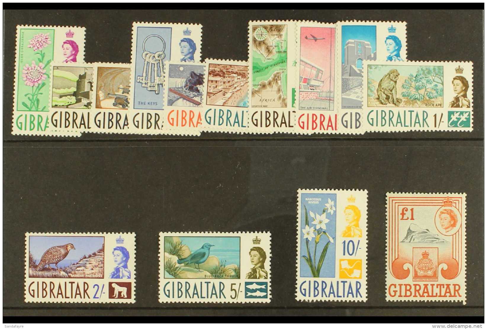 1960-62 Definitives Complete Set, SG 160/73, Never Hinged Mint. (14 Stamps) For More Images, Please Visit... - Gibraltar