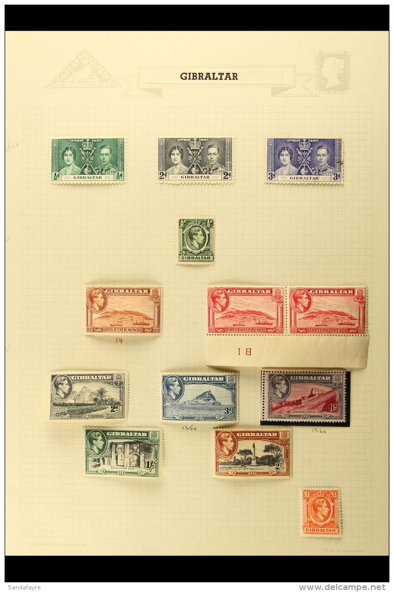 1935-1972 ATTRACTIVE ORIGINAL COLLECTION On Album Pages, Mint And Used (mainly Mint), Generally Very Fine... - Gibraltar