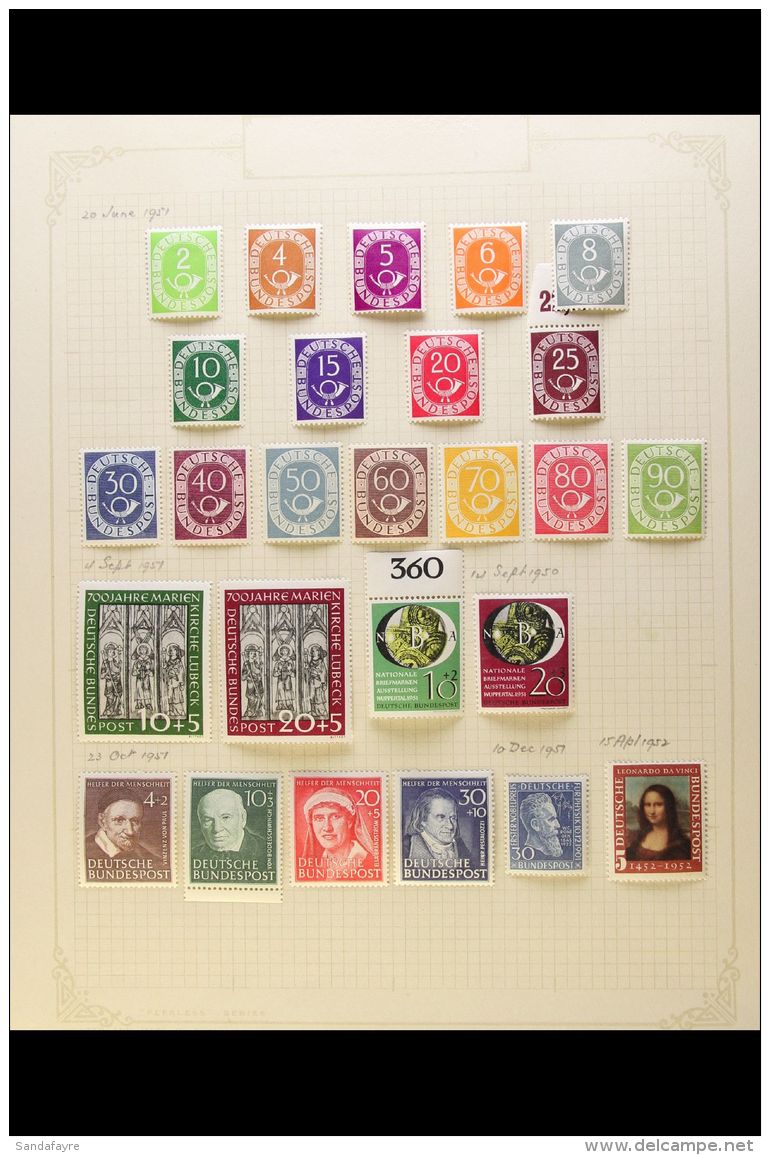1949-1953 COMPLETE VERY FINE MINT COLLECTION On Leaves, All Different, Virtually COMPLETE (only One Stamp - 1953... - Autres & Non Classés