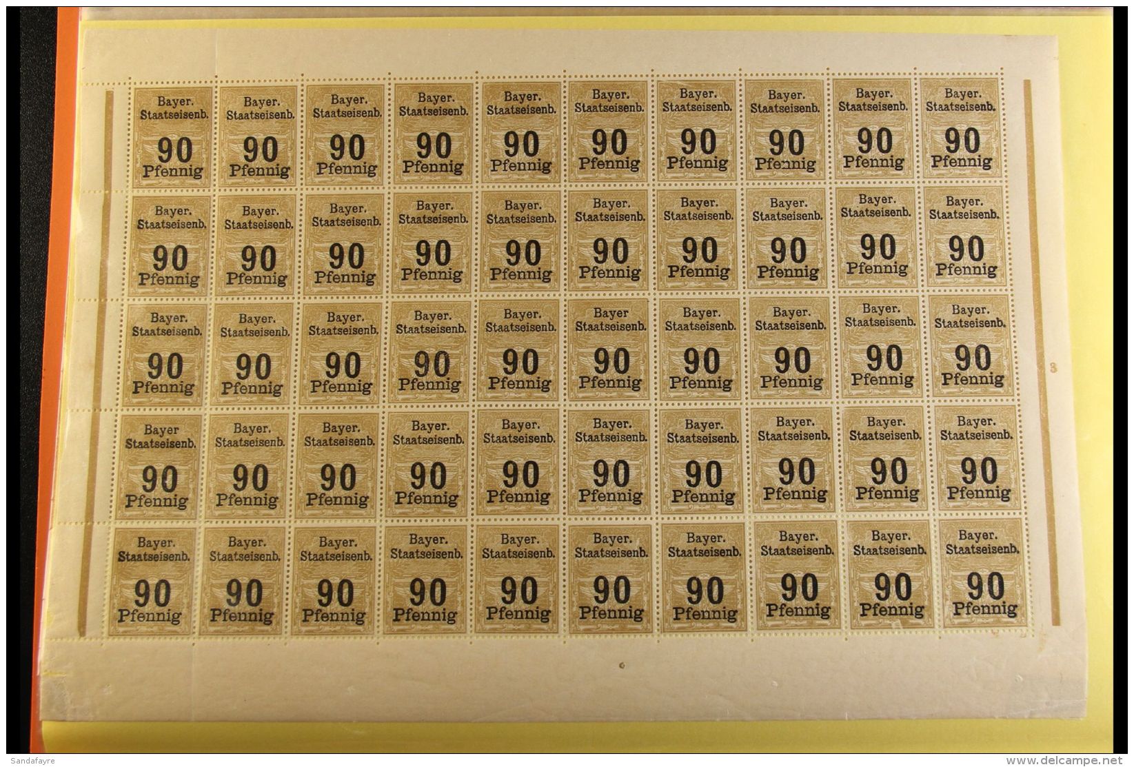 BAVARIA RAILWAY STAMPS Fourteen Different Values To 5m In Never Hinged Mint COMPLETE SHEETS OF FIFTY. (14 Sheets =... - Sonstige & Ohne Zuordnung