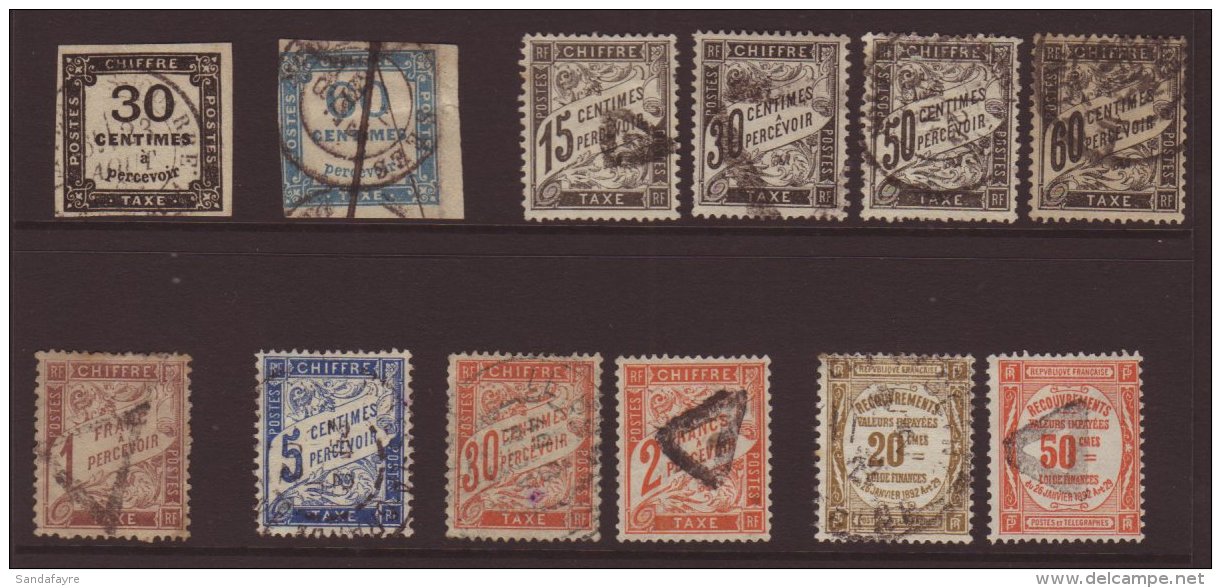 POSTAGE DUES 1871-1908 All Different Used Group On A Stock Card, Inc 1871-78 30c (four Margins) &amp; 60c Blue... - Autres & Non Classés