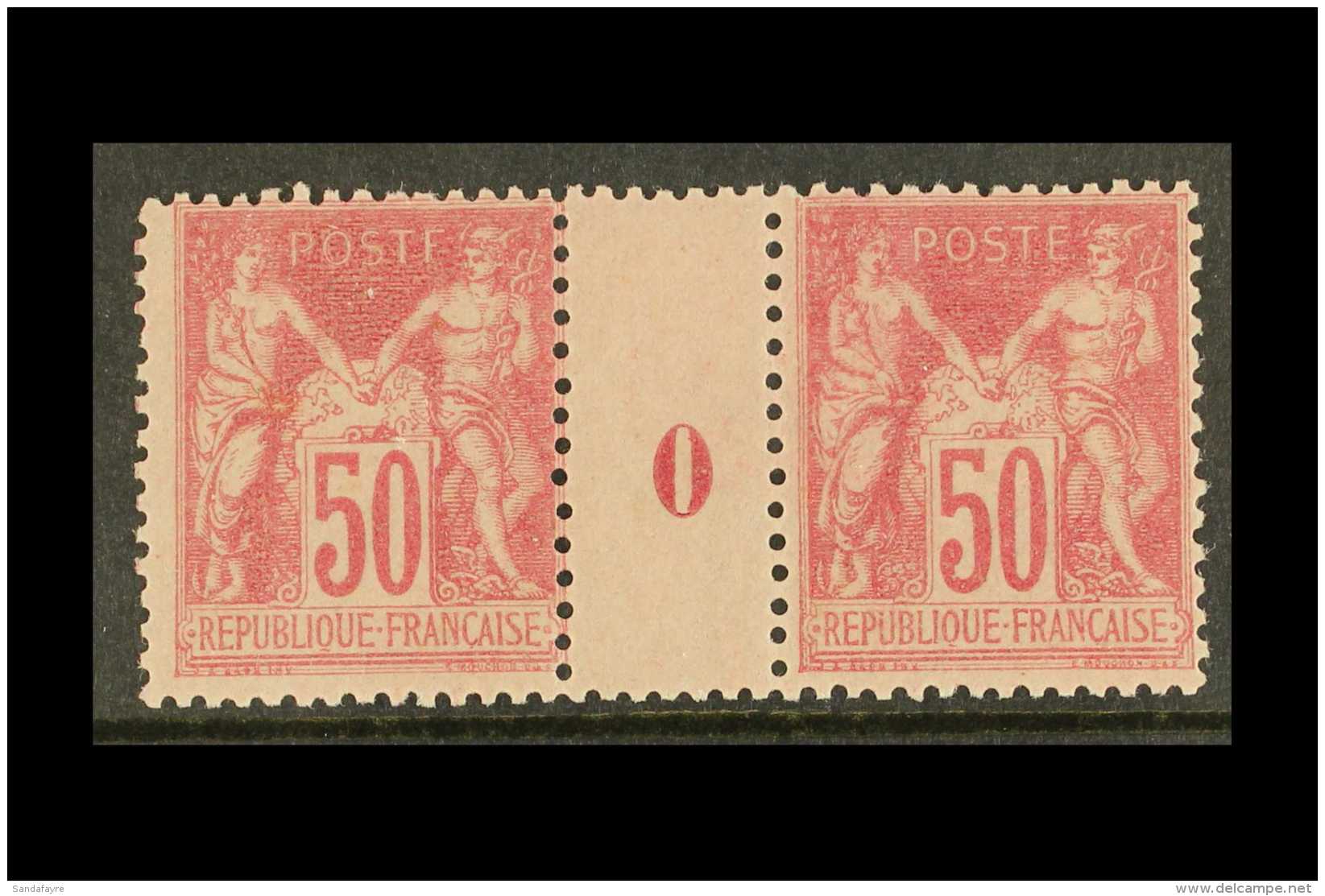 1890 50c Rose, Sage Type III, Yv. 104 Superb NHM Millesime Pair. Cat &euro;1050 (&pound;890) For More Images,... - Autres & Non Classés