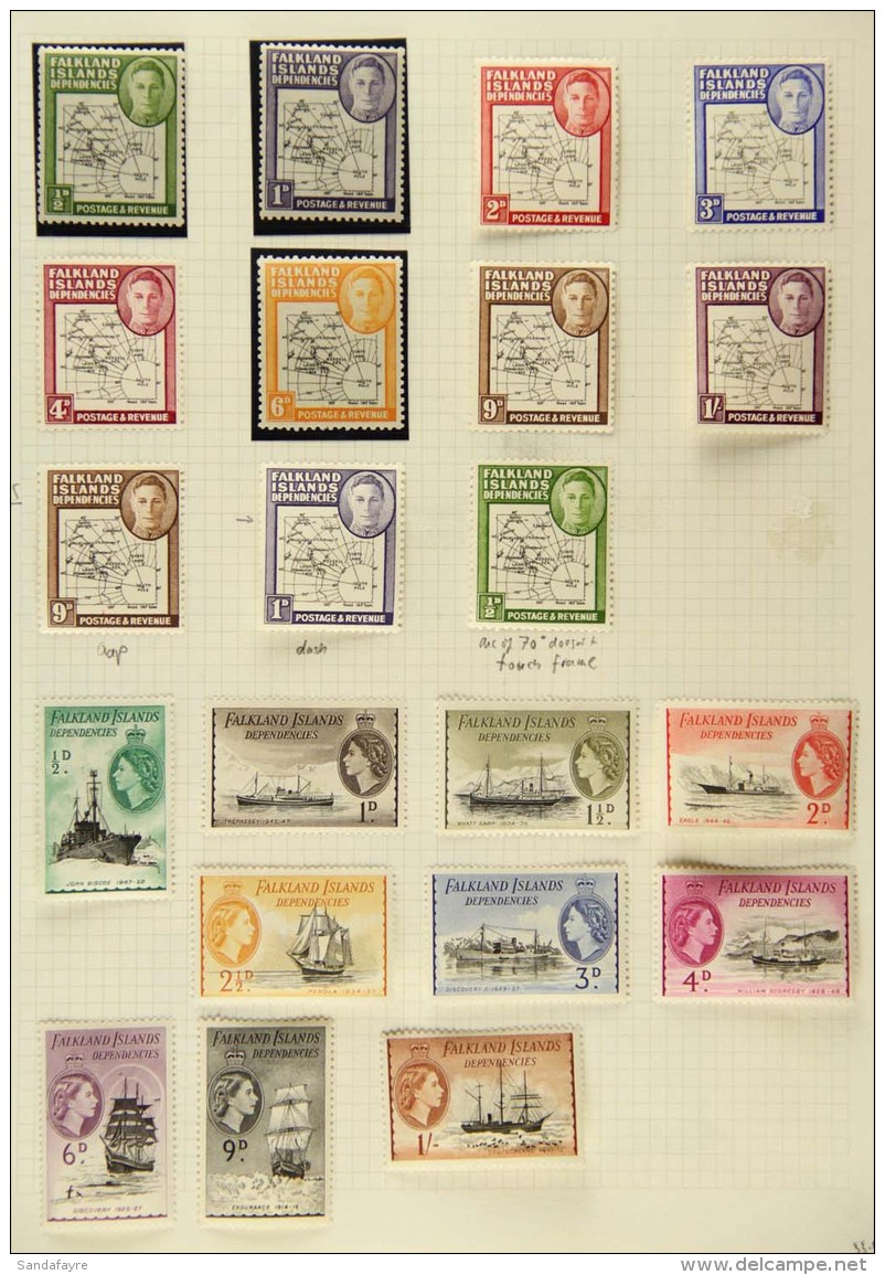 1938-60 FINE MINT COLLECTION Includes 1938-51 Most Definitives To 1s3d Incl Both 6d, 9d, And 1s, And 1960-66 Birds... - Falkland