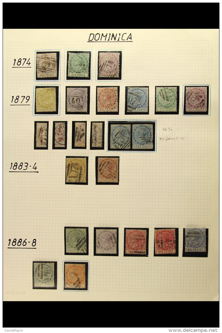 1874-1957 USED COLLECTION Displayed On Pages, Starts With 1874 Wmk Crown CC Set Of Three, 1877-9 Complete Set Plus... - Dominique (...-1978)