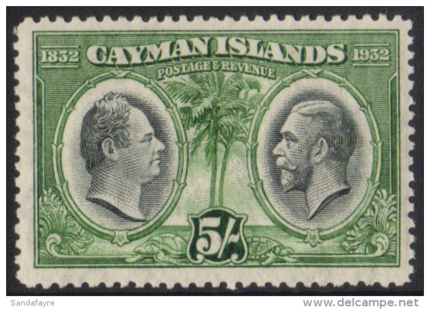 1932 5s Black And Green, SG 94, Very Fine Lightly Hinged Mint. For More Images, Please Visit... - Kaimaninseln