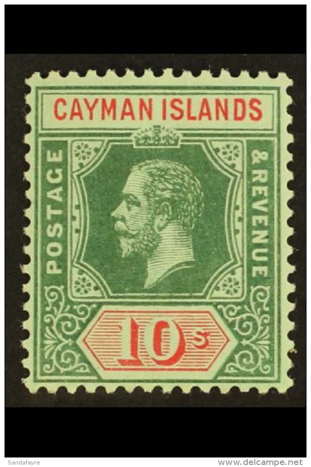 1912-20 10s Deep Green &amp; Red On Blue Green, Olive Back, SG 52c, Superb Mint, Very Fresh. For More Images,... - Iles Caïmans