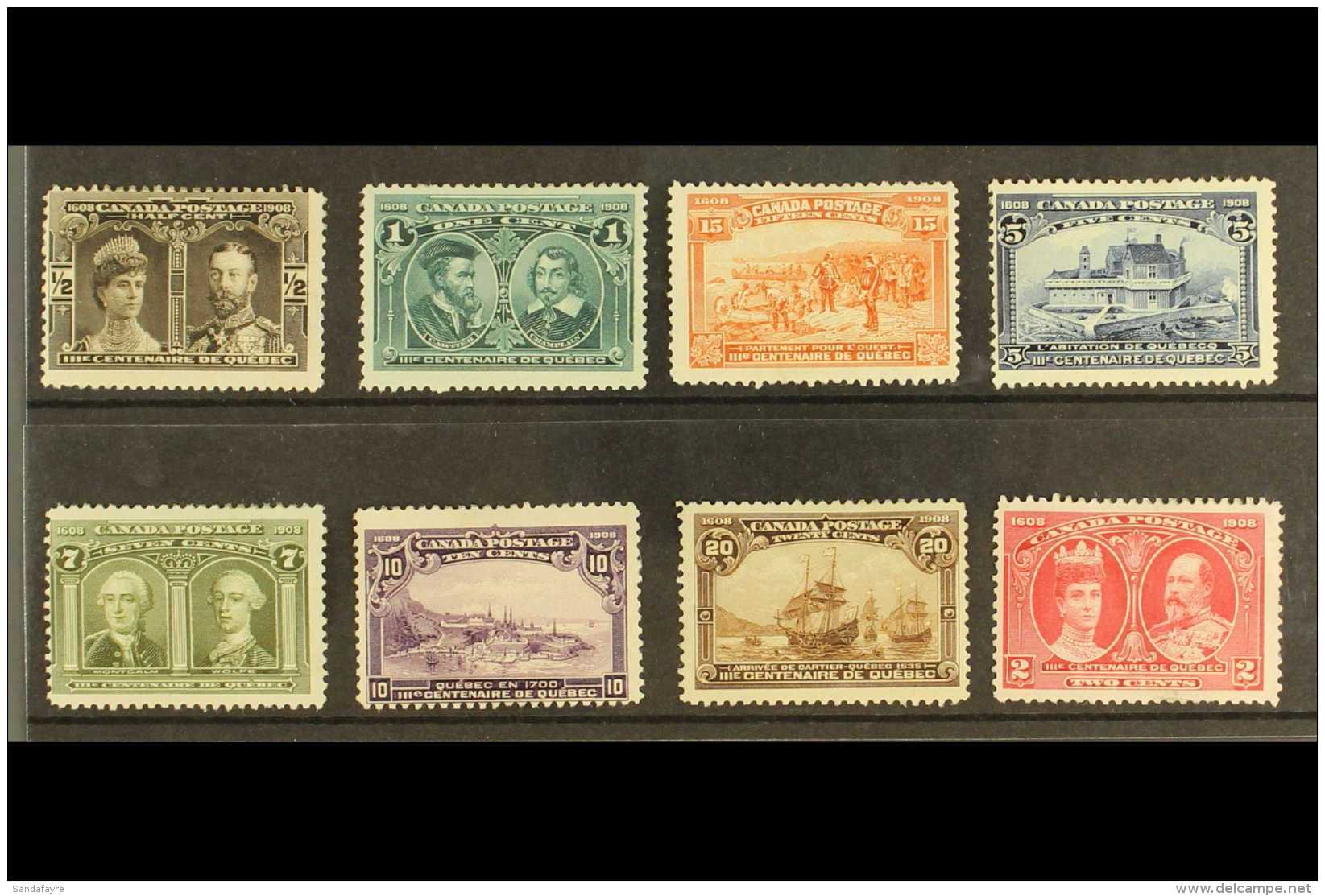 1908 Quebec Tercentenary Complete Set, SG 188/95, Mint, Fresh Colours, Cat &pound;550. (8 Stamps) For More Images,... - Autres & Non Classés