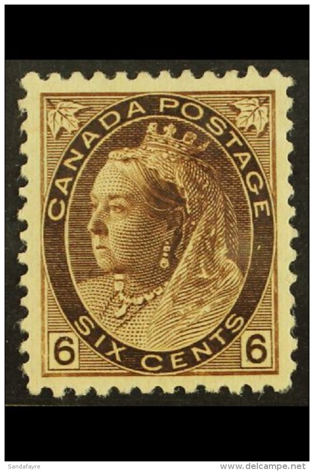 1898-09 6c Brown "Numeral", SG 159, Mint Large Part OG With Possibly Perfect Centering. A Stunning Example In... - Autres & Non Classés