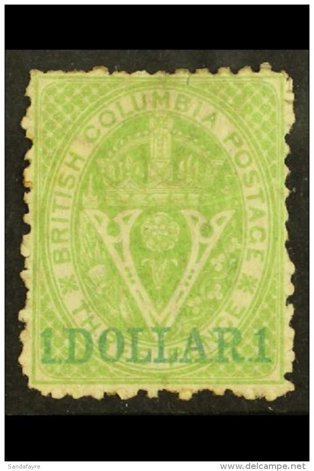 1868-71 $1 Green Perf 12&frac12;, SG 27, Mint Large Part OG, Usual Scruffy Perfs &amp; Diagonal Crease Not Clearly... - Altri & Non Classificati