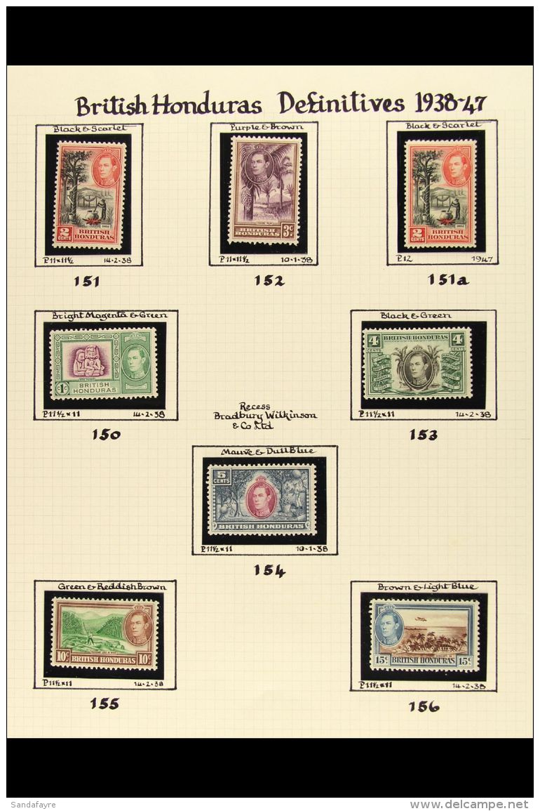 1937-52 FRESH MINT KGVI COLLECTION Complete On Album Pages, SG 147/177. (32 Stamps) For More Images, Please Visit... - Honduras Britannico (...-1970)