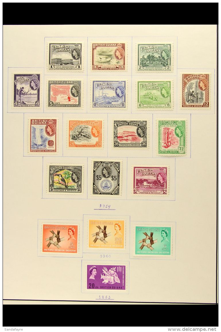 1937-66 FINE MINT COLLECTION On Album Pages. A Strong Collection Of The Period With KGVI Omnibus Issues Complete,... - Guyane Britannique (...-1966)