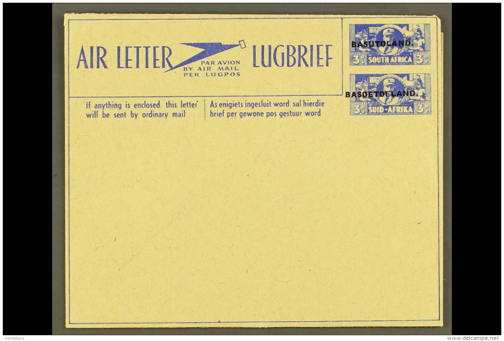 AIR LETTER 1944 3d Blue War Effort Pair On Buff, Higgins &amp; Gage FG1, Very Fine Unused. For More Images, Please... - Sonstige & Ohne Zuordnung