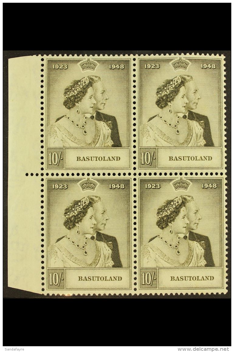 1948 10s Grey-olive Royal Wedding, SG 37, Very Fine Mint Marginal BLOCK Of 4, Fresh. (4 Stamps) For More Images,... - Sonstige & Ohne Zuordnung