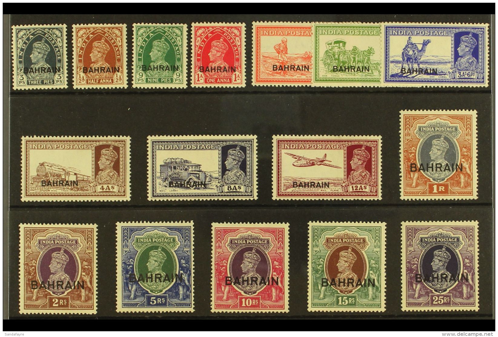 1938-41 KGVI Complete Set, SG 20/37, Very Fine Lightly Hinged Mint. Spectacular! (16 Stamps) For More Images,... - Bahrain (...-1965)