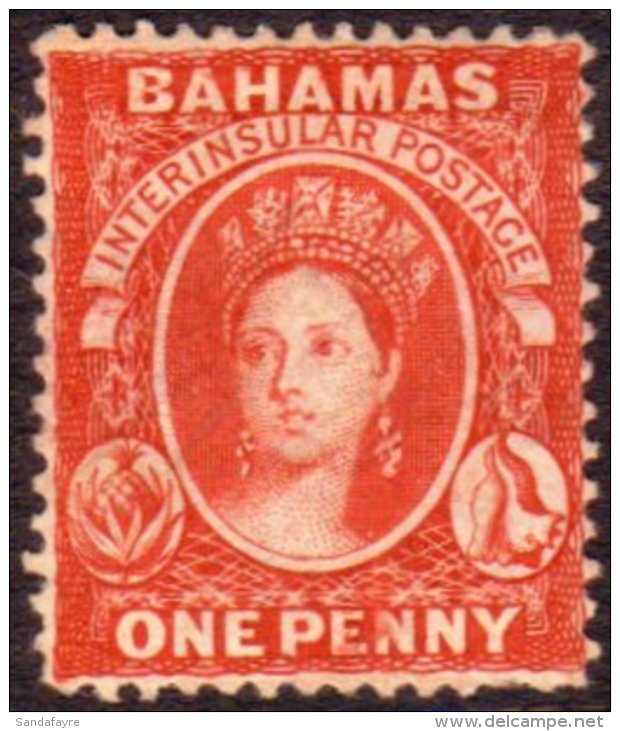 1863 1d Scarlet Vermilion, Wmk CC, Perf 14, SG 34, Attractive Mint Appearance But With Cleaned Pen Cancel (see... - Autres & Non Classés