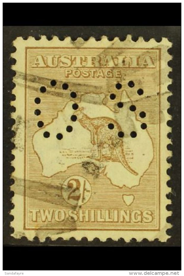 OFFICIAL 1915 1s Brown Roo Punctured "OS", SG O36, Fine Used, Nice Centering, Fresh Colour. For More Images,... - Altri & Non Classificati