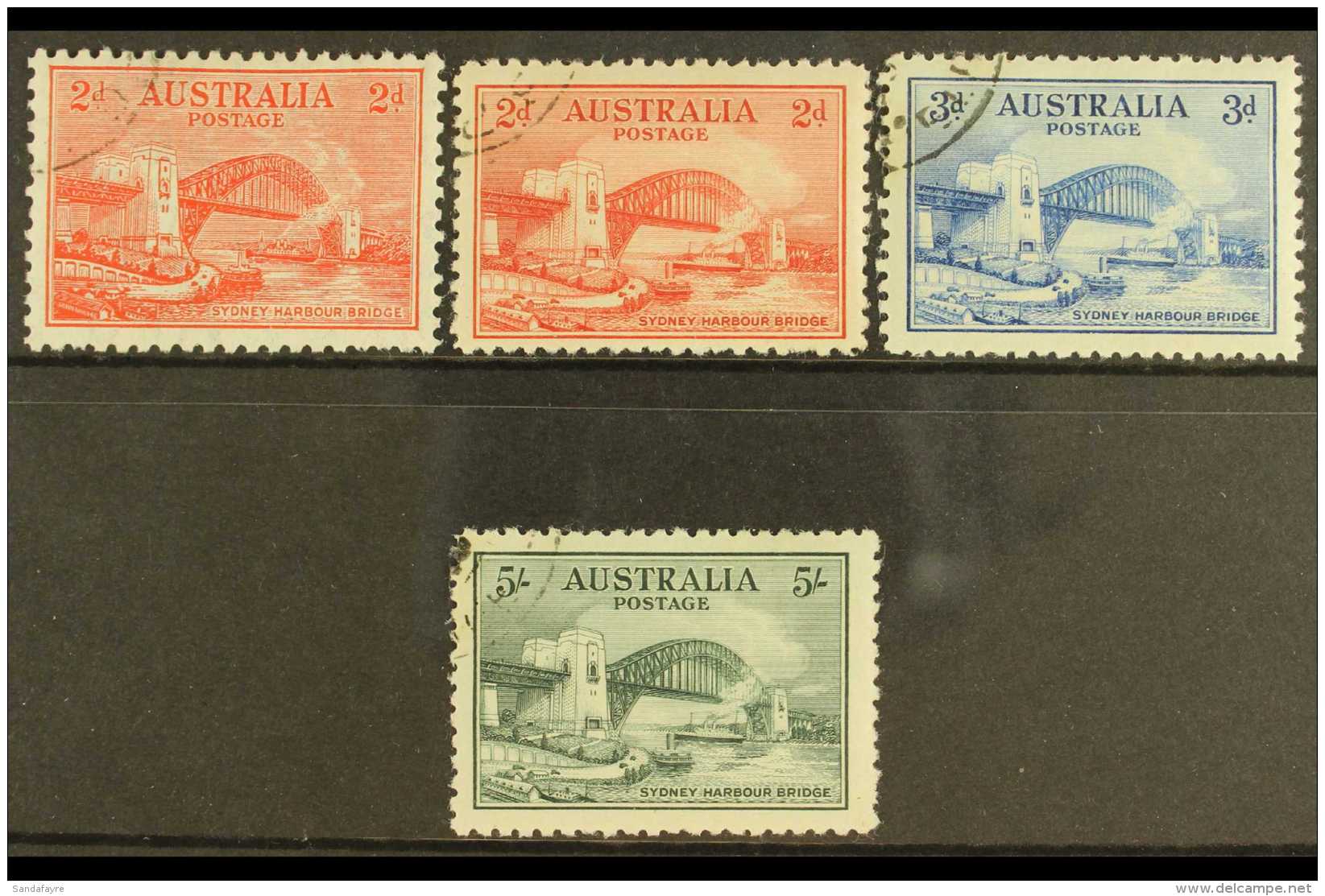 1932 Sydney Harbour Bridge Complete Set, SG 141/44, Fine Cds Used Cancelled-to-order, Very Fresh. (4 Stamps) For... - Other & Unclassified