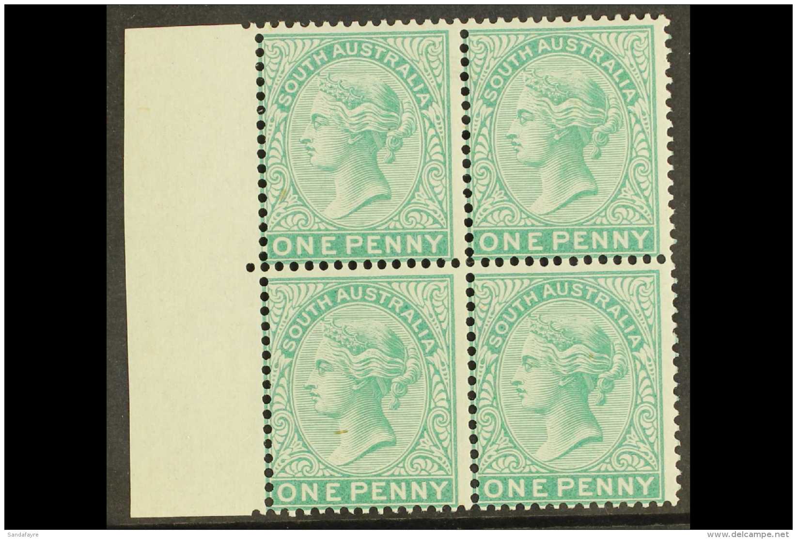 SOUTH AUSTRALIA 1868-76 1d Blue-green PROOF, Perf 14 On Gummed Unwatermarked Paper, As SG Type 11, Fresh NHM... - Altri & Non Classificati