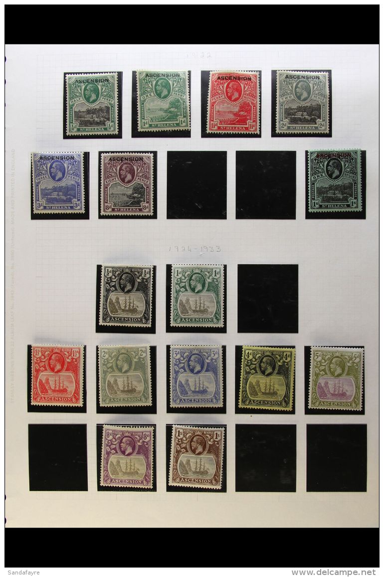 1922-35 ALL DIFFERENT FINE MINT ASSEMBLY Includes 1922 Overprints On St Helena &frac12;d, 1d, 1&frac12;d, 3d, 8d,... - Ascensione