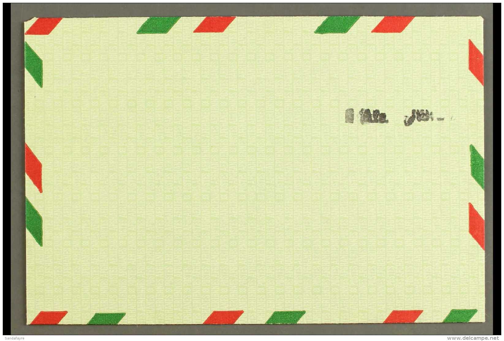AEROGRAMME 1973/4 8a Handstamped Surcharge On Formula Aerogramme With BLACK OMITTED (stamp "square," All... - Afghanistan
