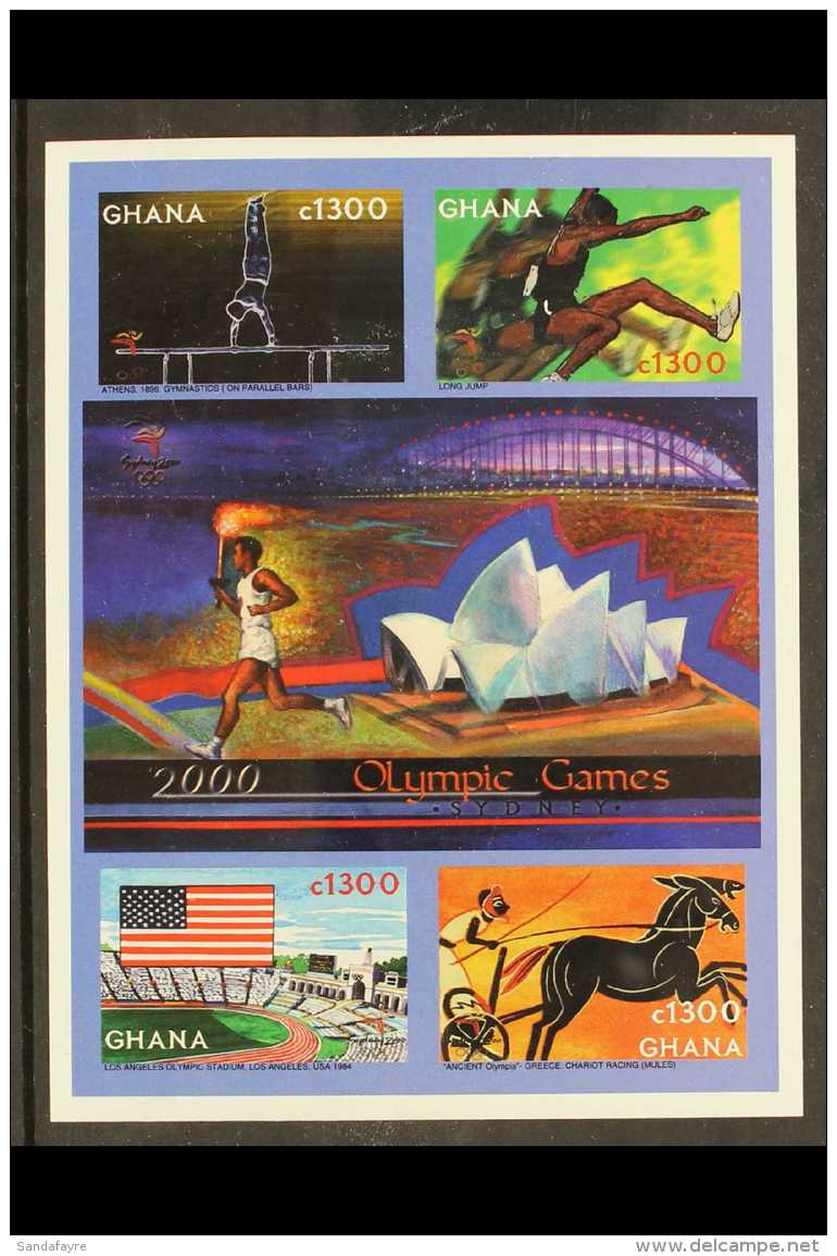 OLYMPICS SYDNEY 2000 GHANA Complete Set, SG 3064/3067, As An IMPERF Miniature Sheet With Central Gutter Design, A... - Ohne Zuordnung