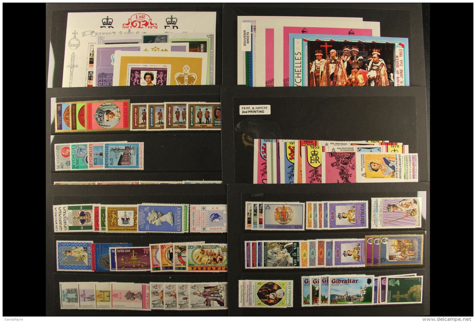 BRITISH COMMONWEALTH 1978 CORONATION OMNIBUS ISSUES All Different Collection Of Stamps, Mini-sheets, Sheetlets... - Autres & Non Classés