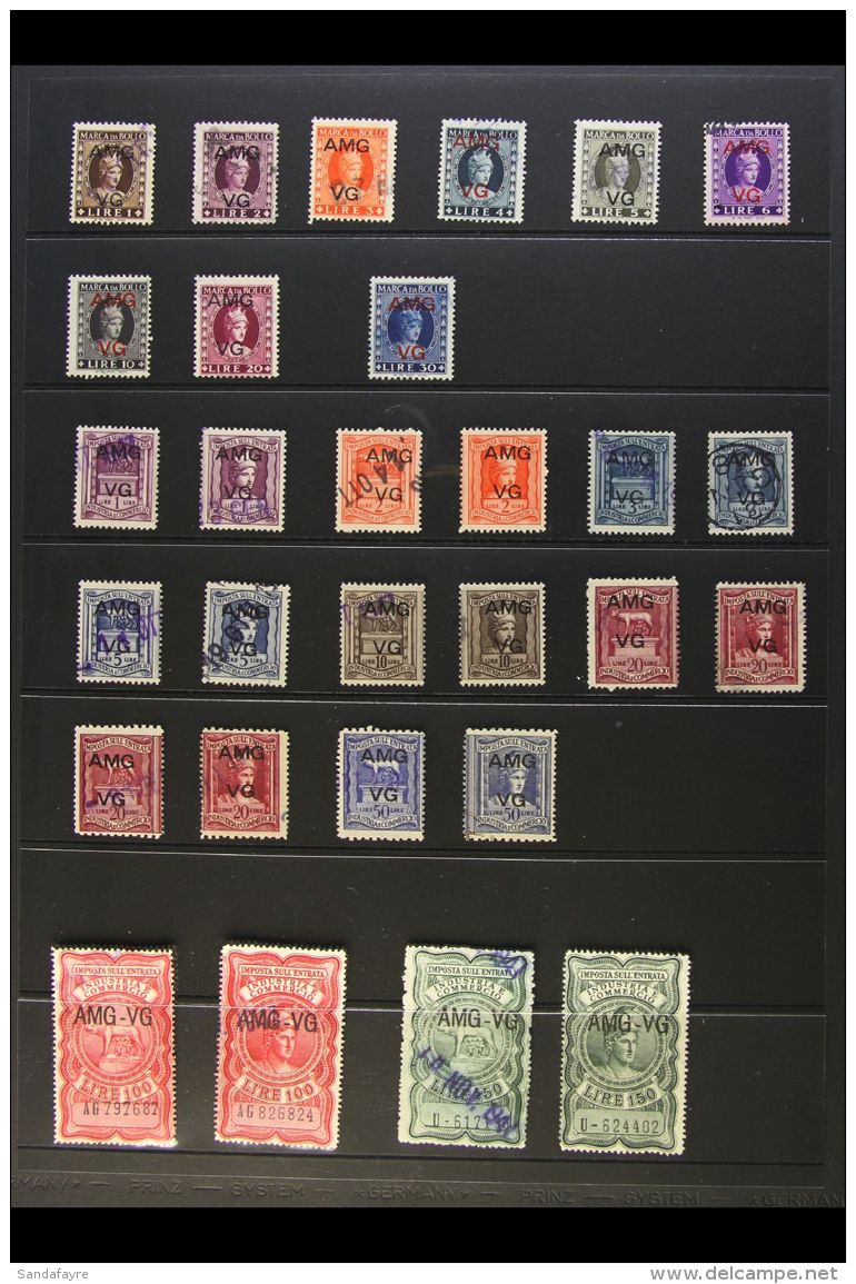 ALLIED MILITARY GOVERNMENT REVENUE STAMPS - VENEZIA GIULIA Fine Used Collection Of "AMG / VG" Overprinted Italian... - Altri & Non Classificati