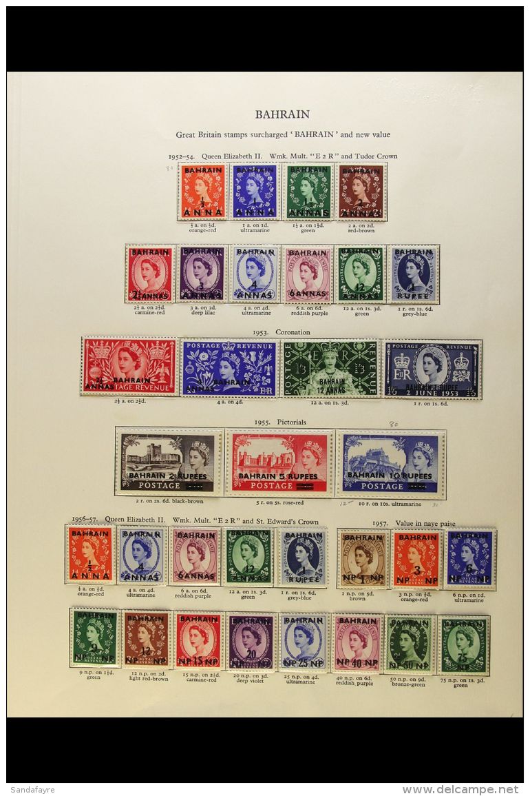 GB OVERPRINTS 1953/60 FINE NEVER HINGED MINT QEII COLLECTION Of Issues From Bahrain, Kuwait, Morocco Agencies And... - Sonstige & Ohne Zuordnung