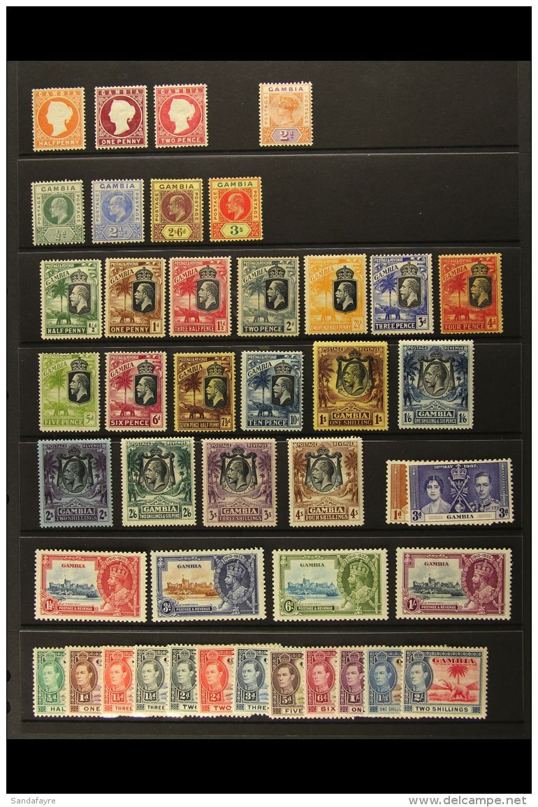 1880-1953 ALL DIFFERENT MINT COLLECTION Mostly Fine And Fresh And Which Includes 1880-81 (wmk Upright) &frac12;d,... - Gambie (...-1964)