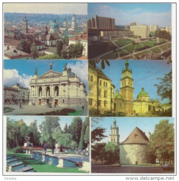 Set Of Calendars - Lviv - The Soviet Union - Ukraine - 1992 - 12 Pieces - Pomesyachniki - Architecture - Monuments - Formato Piccolo : 1991-00