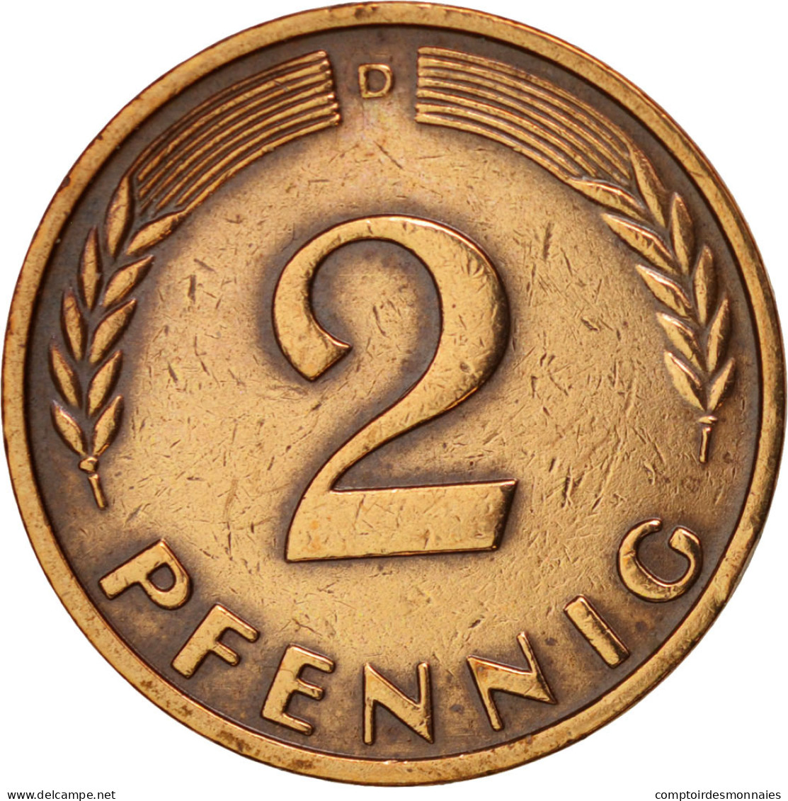 Monnaie, République Fédérale Allemande, 2 Pfennig, 1962, Munich, TTB, Bronze - 2 Pfennig