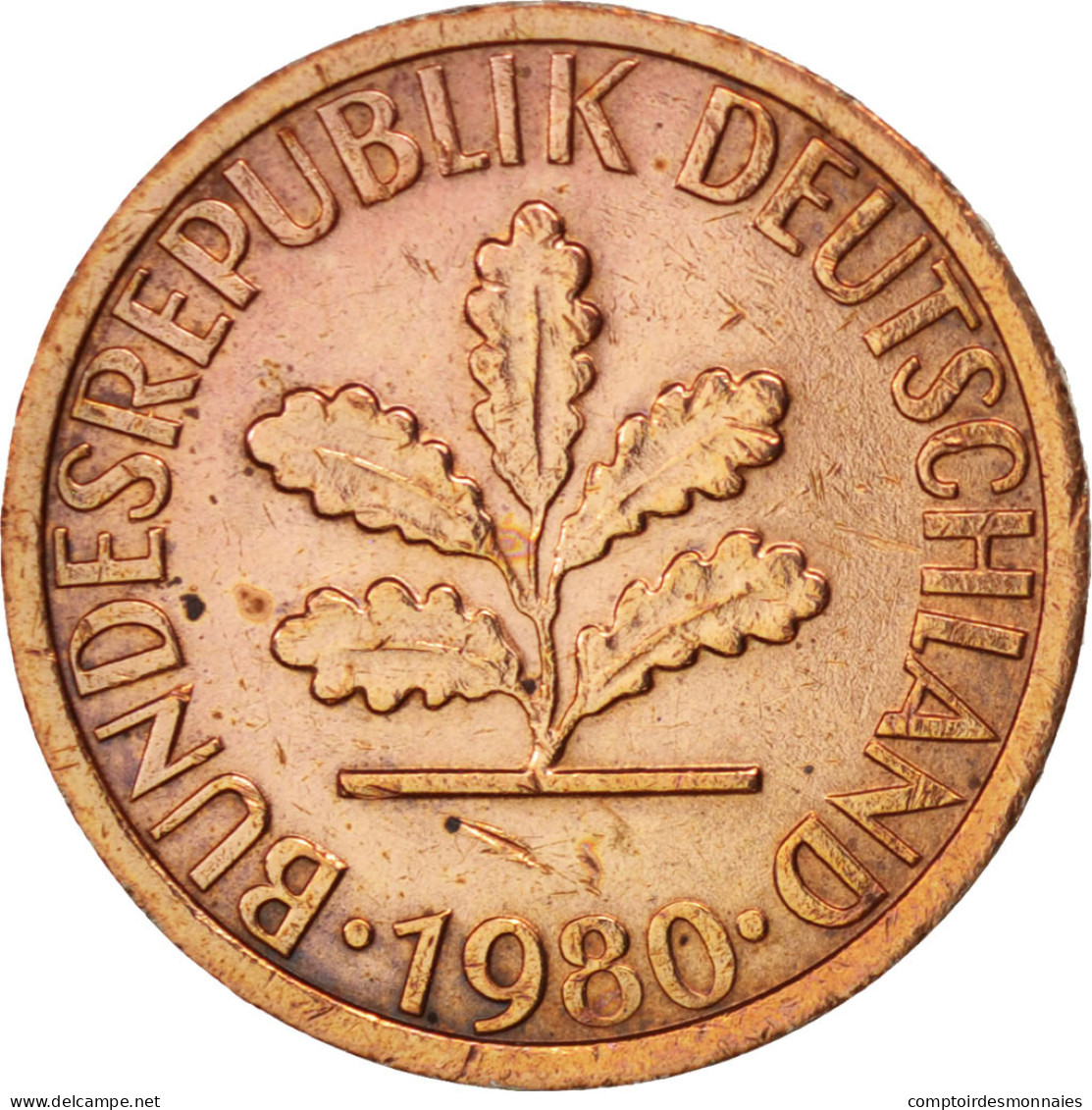 Monnaie, République Fédérale Allemande, Pfennig, 1980, Munich, TTB, Copper - 1 Pfennig