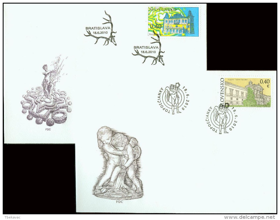 Slovakia 2010, FDC Covers Beauties Of Our Homeland Castles Mi.# 638-639, Ref.bbzg - FDC