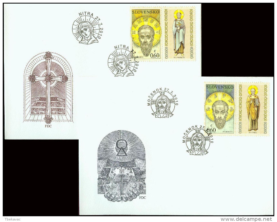 Slovakia 2010, FDC Covers The Seven Saints Mi.# 640-641, Ref.bbzg - FDC