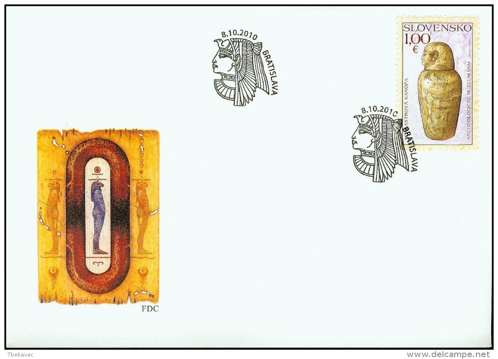 Slovakia 2010, FDC Cover Canopic Jars Joint Issue With Egypt Mi.# 643, Ref.bbzg - FDC