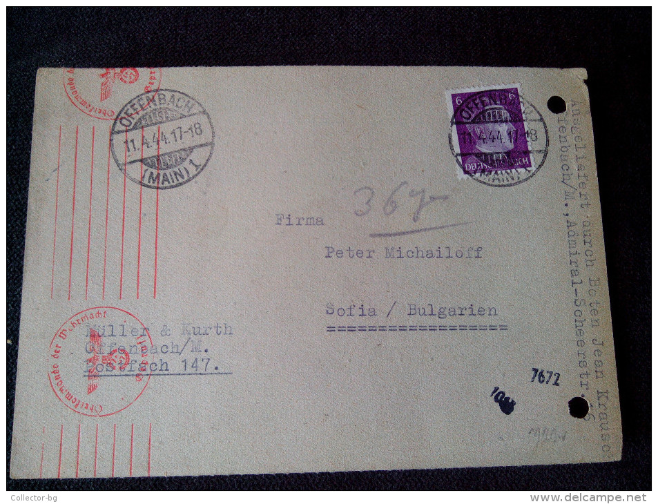 ULTRA RARE 1943 MAX KOHLER GG CENSORED SEAL RED STAMP 6 DEUTSCHEREICH RADEBERG POSTCARD - Radeberg